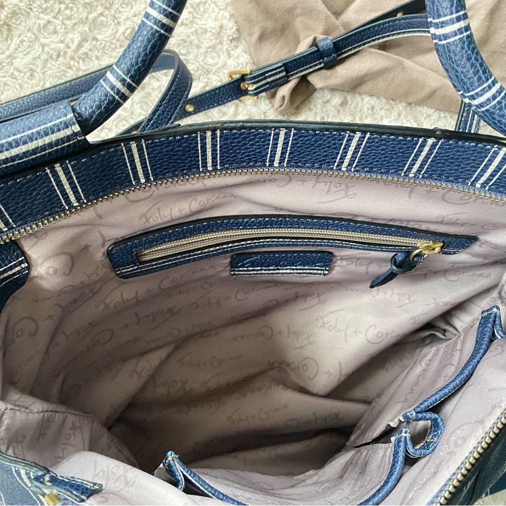 New Foley + Corinna Large Leather Satchel Bag Crossbody Purse. - Picture 12 of 15